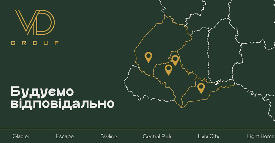 Карта України з зображенням офісів VD-group